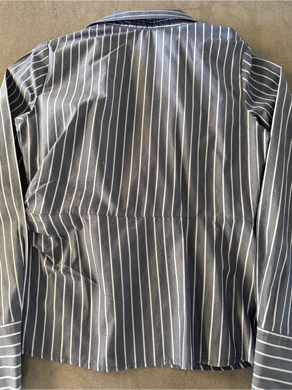 LOFT Striped Side Shirred Poplin Shirt - Picture 9 of 9